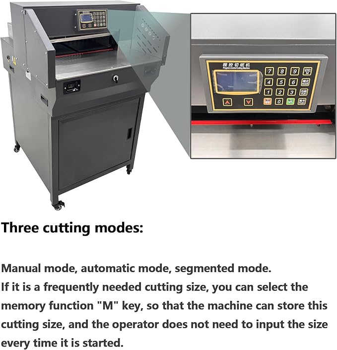 Electric Numerical Stand Paper Cutter 19.29" Automatic Guillotine Paper Trimmer Heavy Duty Commercial Cutting Machine Max Cutting Thickness 3.15"/80mm 110V 1200W