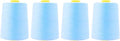 Mandala Crafts 4 Pack of Serger Threads Cones Spools - 20S/2 24000 Yards Polyester Ice Blue Threads for Sergers Machine and Overlock Quilting Sewing Machine