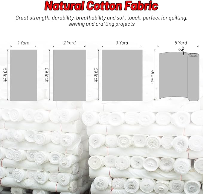 Brown Cotton Fabric for Sewing 59 Inch Wide Natural 100% Cotton Poplin Fabric by The Yard Soft Embroidery Cotton Material Apparel Cloth (Brown, 5 Yard)