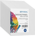 GOTIDEAL Canvases for Painting, 8x8 inch of 12, Professional Primed White Blank Flat Canvas Panels- 100% Cotton Artist Canvas Boards for Acrylics Painting, Oil Watercolor Tempera