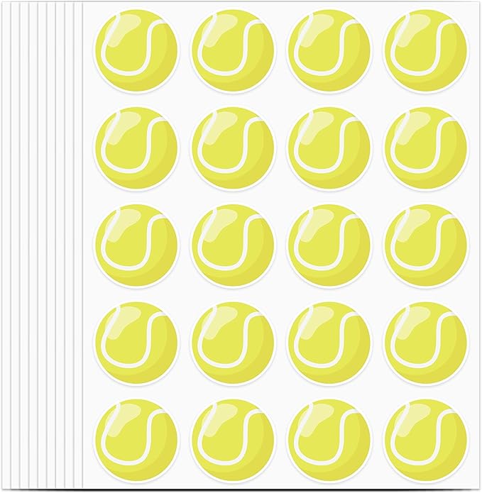 600 PCS Tennis Stickers for Kids, Tennis Ball Stickers Sport Balls Theme Decals Sticker for Crafts Scrapbooks Envelope Gifts Classroom Teacher Sports Birthday Party Decor, 1.5 Inch