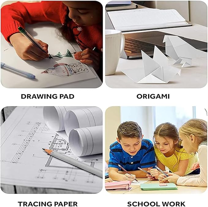 15”x 20”Kraft Paper Sheets Bulk White Paper, Large Craft Paper for Arts, Drawing, DIY Projects, White Wrapping for Gift Shipping Packaging 200 Sheets