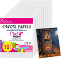 Canvas Boards for Painting - 11x14 10-Pack Bulk Canvas Panels Value Pack - 10 oz Primed Acid-Free 100% Cotton Canvas for Painting, Ready to Paint & Lightweight, Ideal for Acrylic, Oil Paint