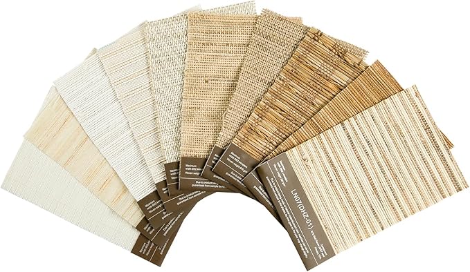 TWOPAGES Natural Woven Bamboo Shade Sample Booklet,10 Colors