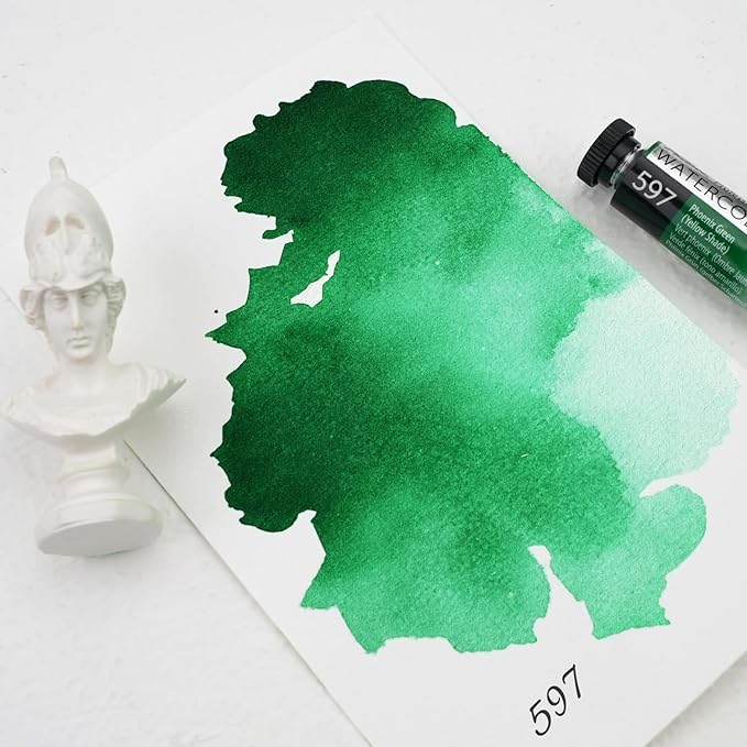 PHOENIX Professional Watercolor Paint Single Tube - 0.47 Fl Oz / 14ml - Phoenix Green(Yellow Shade)
