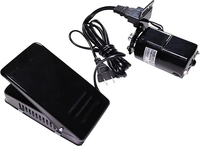 HimaPro Home Sewing Machine Motor(Black) with Foot Pedal, Motor Belt, Bracket, Bolts, and Carbon Brush