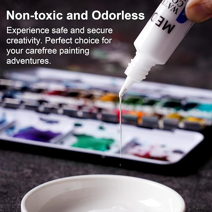 PHOENIX White Ink Pen for Watercolor - 28ml / 0.95 fl oz. White Gouache - Water Color Medium for Drawing, Calligraphy, Highlights & Illustration Watercolors Painting Supply