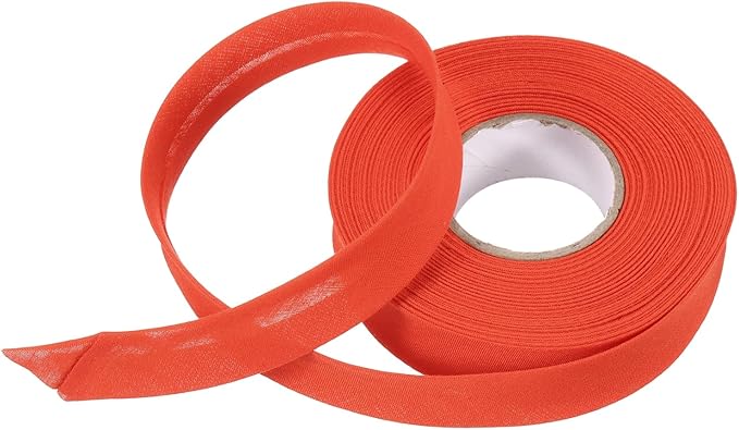 MECCANIXITY 3/4 Inch Single Fold Bias Tape Polyester Continuous Bulk Bias Tape for Sewing, Seaming Quilting Hemming Binding Crafts (Red 10 Yards)