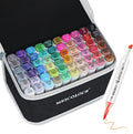 Brush Tip Alcohol Markers for Adults Artists, 60 Animation Color Dual Tips Art Mark Pen Set, Permanent Drawing Professional Marker Christmas