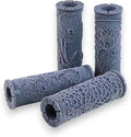Cottage Blooms 4-Pack Clay Texture Rollers (4") - Flower Set #02 - Embossing Pattern Rollers for Polymer & Ceramic Clay, Pottery & Crafts