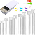 40/80PCS Large Eye Sewing Needles - 8 Sizes, Embroidery, Leather & Yarn Needles with Threaders & Stitch Markers (White 80pcs)