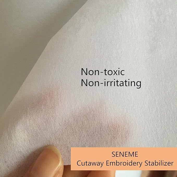 Cut Away Stabilizer for Embroidery Backing 10"x12" - 100 Sheets, Seneme 2.5oz Medium Weight Embroidery Stabilizer - Cut Away Embroidery Stabilizer for Machine and Hand Sewing - Fits 5"x7" Hoops