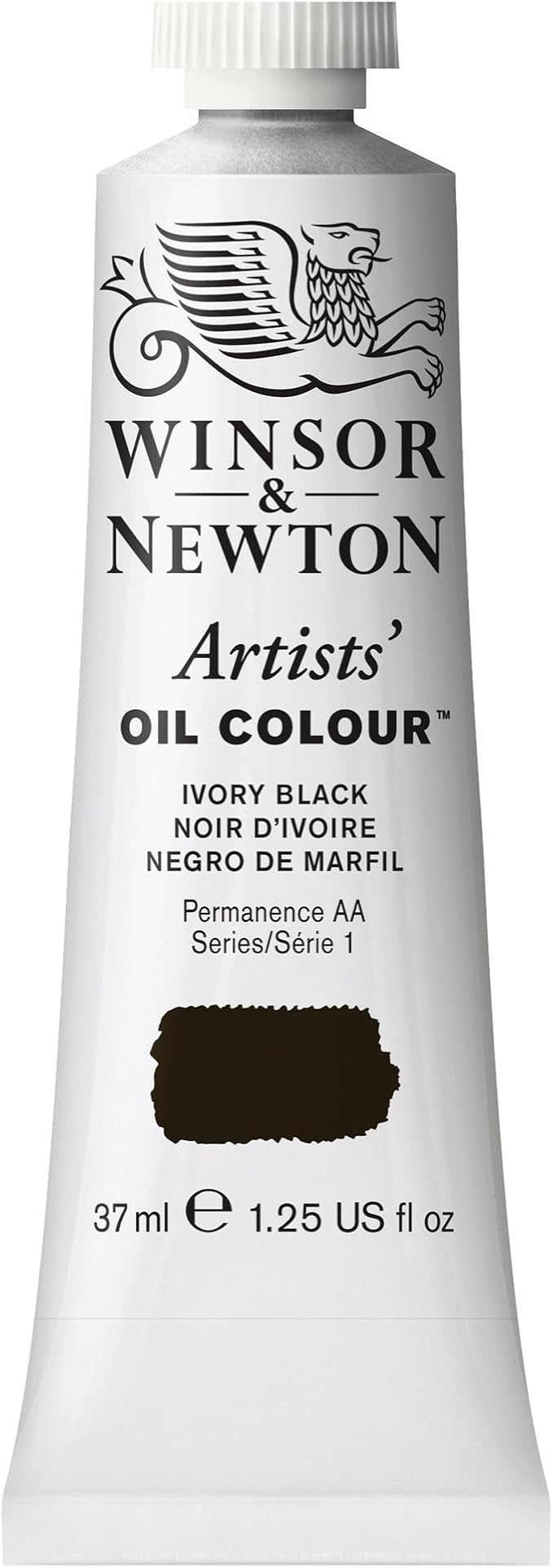 Winsor & Newton Artists' Oil Color, 37ml (1.25 oz) Tube, Ivory Black