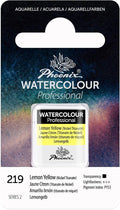 PHOENIX Professional Watercolor Paint - Single Watercolor Half Pan - Lemon Yellow(Nickel Titanate) 219