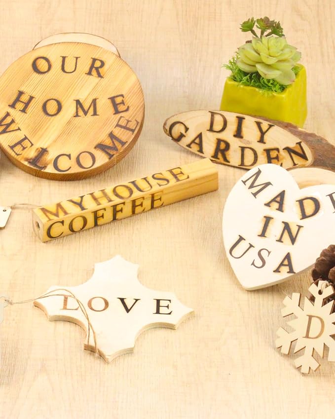 1/2" 36 Pcs Wood Burning Letters and Numbers, Wood Burning Alphabet Stamp Kit for Wood Branding Leather Crafting, Wood Burning Letter Kit Gifts Personalized for Christmas Birthday Wedding