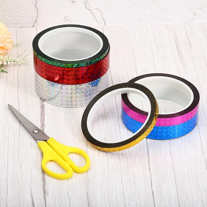 PATIKIL Prism Tape 1.4 Inch x 55 Yards, Holographic Metalized Reflective Adhesive for Detailing Accent Wall Decor Art, Gold