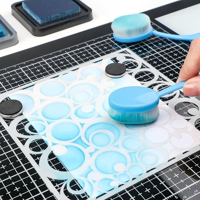 9Pcs/SetMagnetic Glass Craft Mat Set; 15.75"x10.24"Heat Resistant Glass Media Cutting Mat W/MagnetsGridlines and measurements; for Cutting, Stamping, Mixed Media, Heat Embossing and Hot Glue Projects