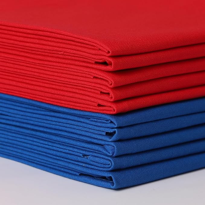 10 Pieces 18 x 21 Inches Cotton Fabric Precut Quilting Fabric Bundles Solid Colors Layer Cakes Quilt Material for DIY Craft Sewing Embroidery (N-10)