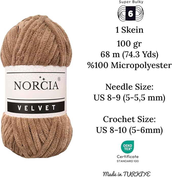 Soft Velvet Yarn Chenille for Crocheting Super Bulky 3x100g (3x74.3 yds) Baby Blanket Yarn for Knitting Amigurumi