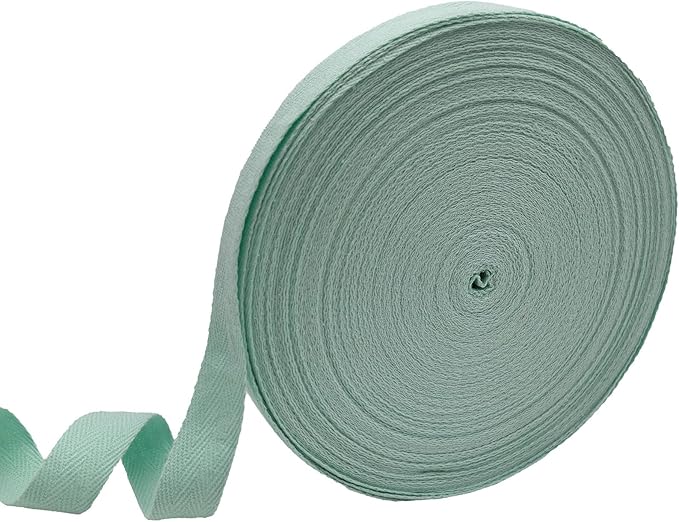 40 Yards Herringbone Twill Tape for Sewing,Pet Collar,Gift Wrapping Home Deco -3/4 inch Mint Green Cotton Webbing Straps-Natural Bias Binding Tape for Handles, Crafting & DIY Projects