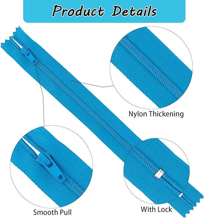 Zippers for Making Bags & Pouches - 100 PCS Nylon 8Inch Colorful Zippers for Sewing Crafts Projects - 20 Colors