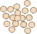 HARFINGTON 20pcs Metal Sewing Button, 18mm 4-Hole Round Suit Shirts Coats Clothes Sewing Buttons for Decoration Craft, Gold