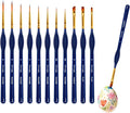 Miniature Paint Brushes Set 12pcs, Paint Brushes for Acrylic Painting, Art Supplies for Oil, Watercolor Detailing Models Rock Body Face Nail Drawing Artist Gifts, Triangular Handles Blue