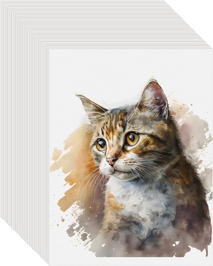 150PCS 9x12 Watercolor Paper Bulk, 140lb/300g Cold Press Thick Water Color Paper Pad for Child Adult, White Art Paper for Drawing Painting Markers Gouache, Textured Cotton Paper Sheets