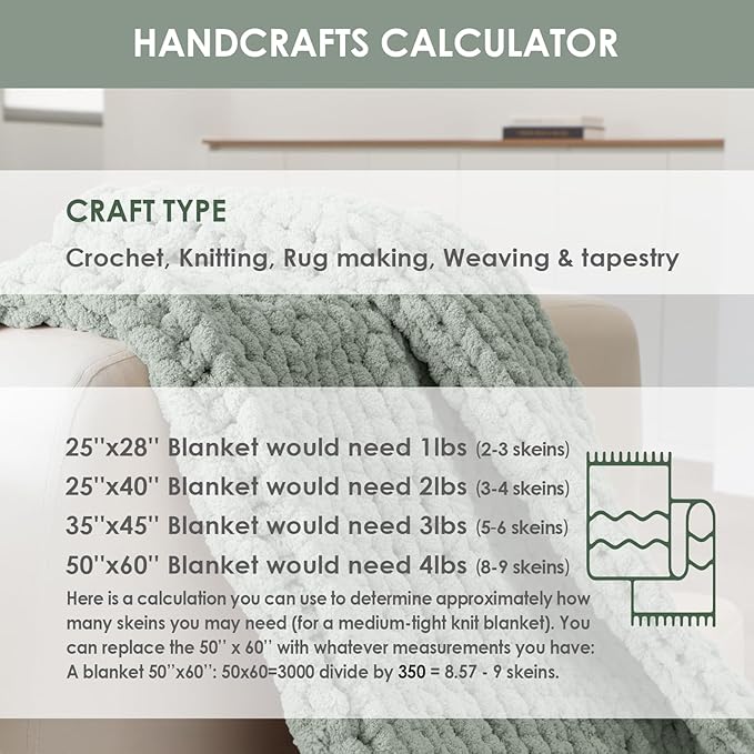 Jumbo Chunky Yarn for Hand Knitting - Super Thick Chenille Chunky Yarn for Crocheting - Extra Soft Bulky Fluffy Blanket Big Yarns 8 Jumbo Pack (27yds,8 oz Each Skein)