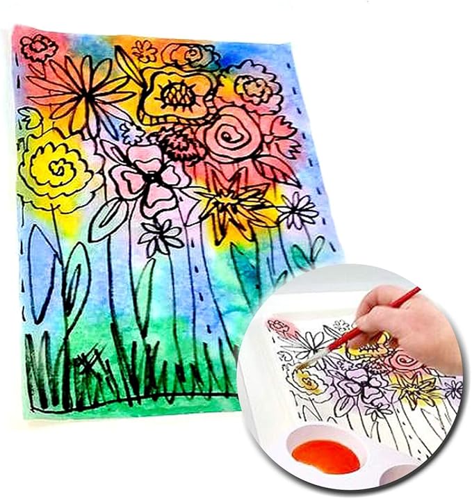 S&S Worldwide Color Splash! Liquid Watercolor Paint, 6 Vivid Colors, 1-oz Drip-Dispense Bottles, For All Watercolor Painting, Use to Tint Slime, Clay, Glue, Shaving Cream, Non-Toxic. Pack of 6.