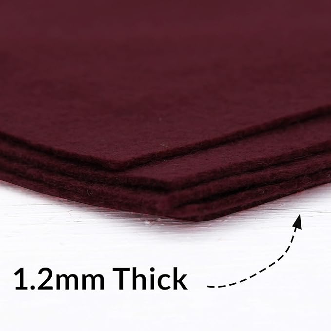 Threadart Premium Felt Roll - 12" x 10yd - Burgundy | Soft Wool-Like Feel | 1.2mm Thick Fabric for DIY Crafts, Sewing, Crafting Projects | Compatible with Cricut Maker
