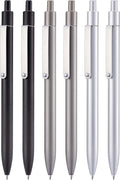 LINFANC 6 Pcs Gel Pens Ballpoint, Metal Barrel Medium Point 0.7 mm Quick Dry Black Ink Cute Pens for Journaling, Smooth Writing Gel Pen, Cute School Supplies Office Supplies Gifts for Women