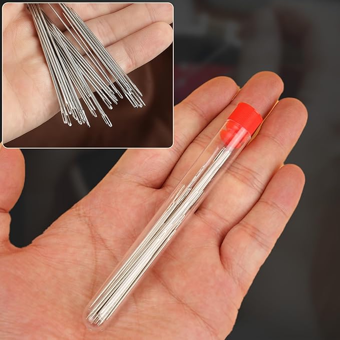 37PCS Big Eye Stainless Steel Sewing Needles Kit, 6 Sizes Hand Sewing Needle and Thread Set with Seam Ripper Threader Storage Box, Repairing Quilting Embroidery Crafts Supplies