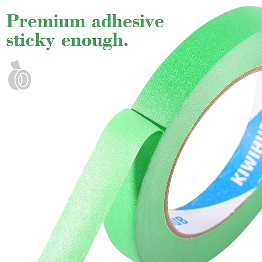 Green Painters Tape,1 inch x 60 Yards x 5 Rolls - Medium Adhesive Green Masking Tape for Painting,Labeling,DIY Crafting,Decoration and School Projects (300 Yards Total)