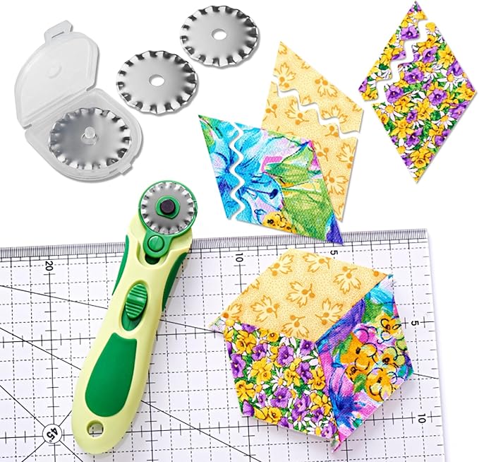 5 Pcs 28mm Pinking Rotary Cutter Blades, Bestgle Decorative Rotary Blades Replacement Rotary Cutter Blade for Quilting Sewing - Fits Fiskars, OLFA