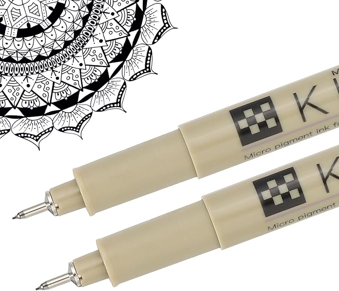 PATIKIL Micro Pen Fineliner Pens, 2Pcs 0.15mm Fine Point Drawing Pens Waterproof for Archival Artist Calligraphy Illustration Journaling Sketch, Black