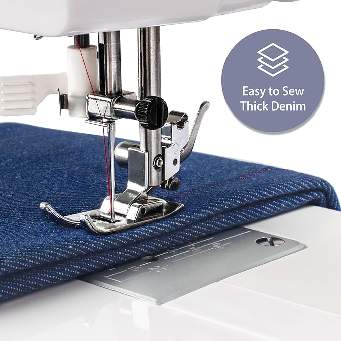 FEIYUE FYe310 Full Size Sewing Machine with Foot Pedal, Powerful Servo Motor, 25 Built-in Stitches, Heavy Duty & Portable, 6 Bobbins & 5 Included Sewing Feet (Gray)