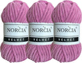 Soft Velvet Yarn Chenille Yarn for Crocheting Super Bulky 3x100g (3x75 yds) Baby Blanket Yarn for Knitting Amigurumi Yarn for Crochet Weaving Craft (Hot Pink, 3 Skeins)