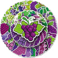 Purple Grape Stickers for Teens Boy Girls|50 Pcs|Waterproof Vinyl Stickers for Laptop Computer Phone Tablet Luggage Flasks Notebook Scrapbook Water Bottle,Cartoon Fruit Stickers Decals Pack(Grape)