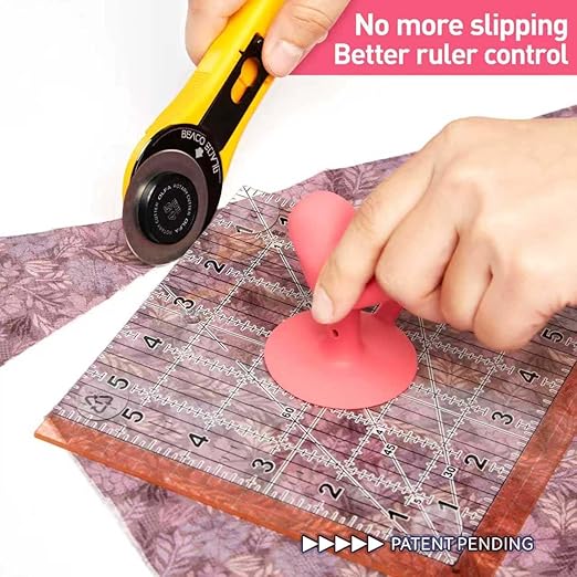 2-Pack Bird-Shaped Ruler Grippers + 24pcs Non-Slip Silicone Grip Dots | Ideal Quilting Ruler Upgrade Kit | Suction Cup Fits Most Non-Slotted Rulers/Templates