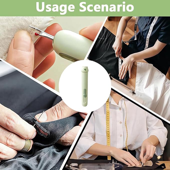 3-in-1 Sewing Kit with Automatic Seam Ripper, Needle Threader, U-Shaped Scissors, Quilting Tools