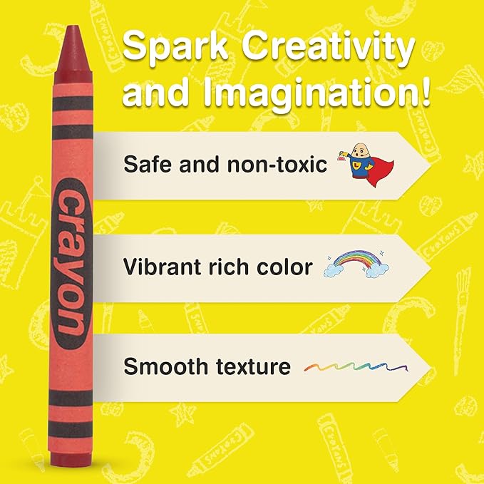 80 Count Single Color Crayons Bulk Pack - RED single color crayon refill - Regular size crayons (5/16" x 3-1/2")