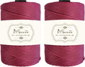 Maxee Premium Polyester Macrame Cord 3 mm × 218 yd (2 Pack),3mm 100% Polypropylene Macrame Cord,Ideal for Crochet, Wall Hangers, Bags, Rugs & DIY Crafts(Wine Red)