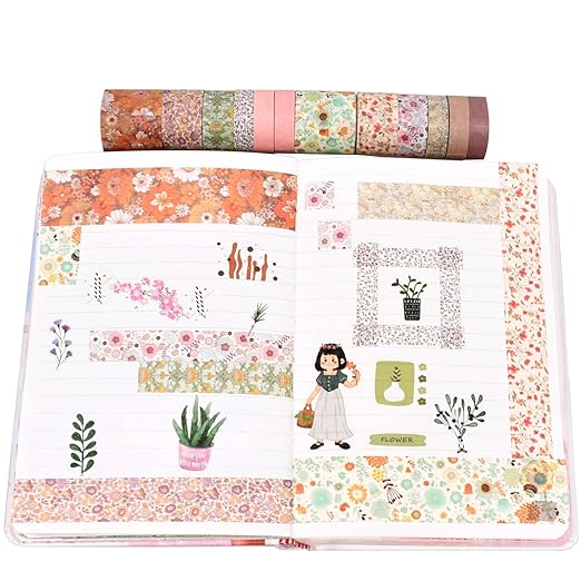 12 Rolls Fall Washi Tape Set, Japanese Decorative Autumn Leaf Floral Washi Tape for Scrapbook,DIY,Crafts,Planners