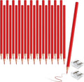 24 PCS Red Colored Pencils, Pre-sharpened Professional Wooden Art Pencils Set for Artists Painting | Premium Drawing Sketching Supplies (Red)