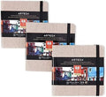 ARTEZA Watercolor Sketchbook, 3-Pack, 88 Pages Each, 5.5 x 5.5 Inches, Gray Hardcover, 110-Pound Paper