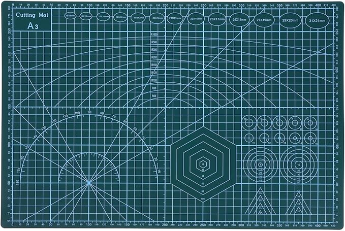 Dual-Side Self-Healing Cutting Mat 17.7X11.8 Inches Grid Craft Cutting Board for Quilting Sewing Scrapbooking and Hobby Projects
