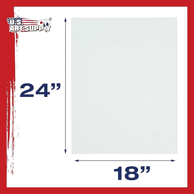 U.S. Art Supply 18 X 24 inch Professional Artist Quality Acid Free Canvas Panel Boards for Painting (Pack of 4)