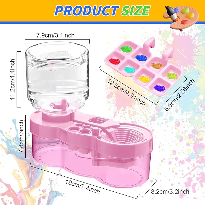2025 Upgraded Paint Brush Cleaner Tool,Brush Rinser Cup Painting Running Water Circulation Art Supplies for Acrylic,Watercolor and Water Based Creative Gift for Adult Artist Beginners Kids