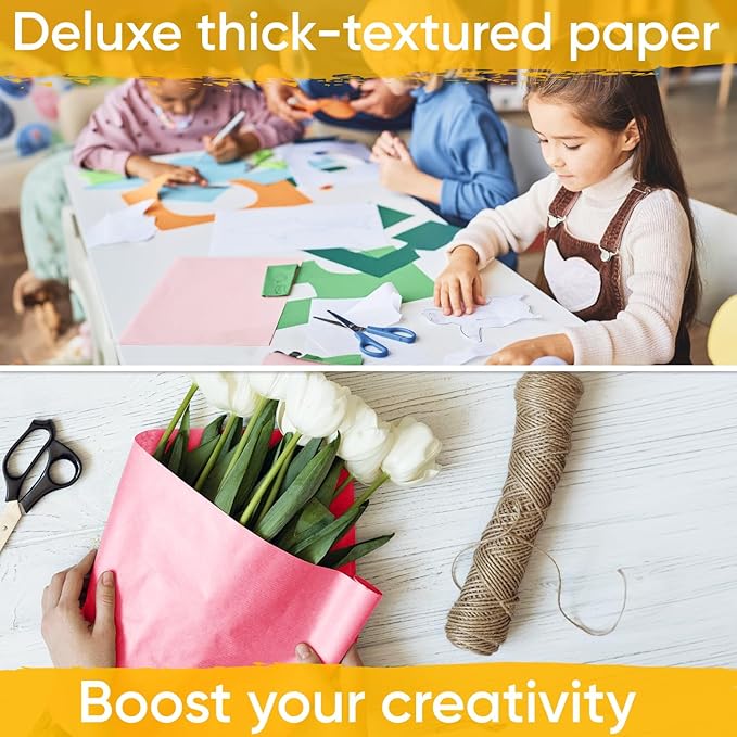 USA Made 36" x 1200" Pink Kraft Paper Roll, 45 lbs Thickness, American Quality Colored Kraft Paper for School, Poster Arts, Bulletin Board - Odorless, Non-Toxic, Safe for Kids